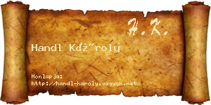 Handl Károly névjegykártya