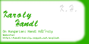 karoly handl business card